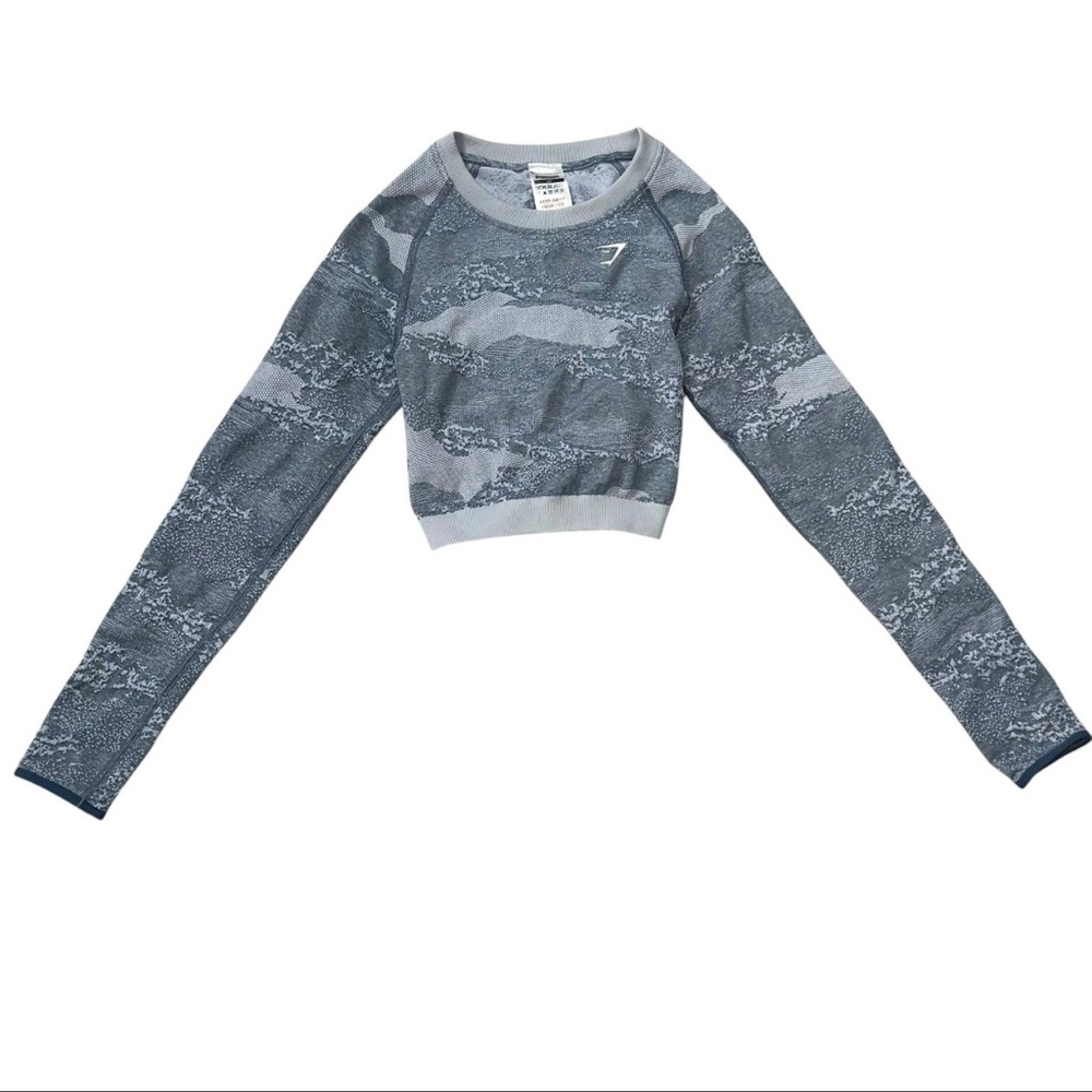 Gymshark Adapt Camo Lace Back Athletic Crop Top XS Athleisure Gym Workout Lounge